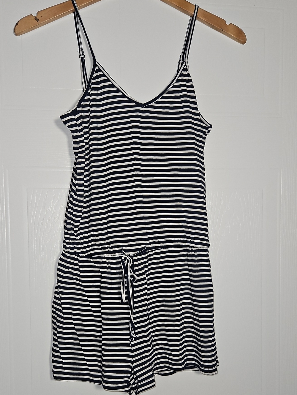 Aeropostale Navy & White Striped Sleeveless Romper